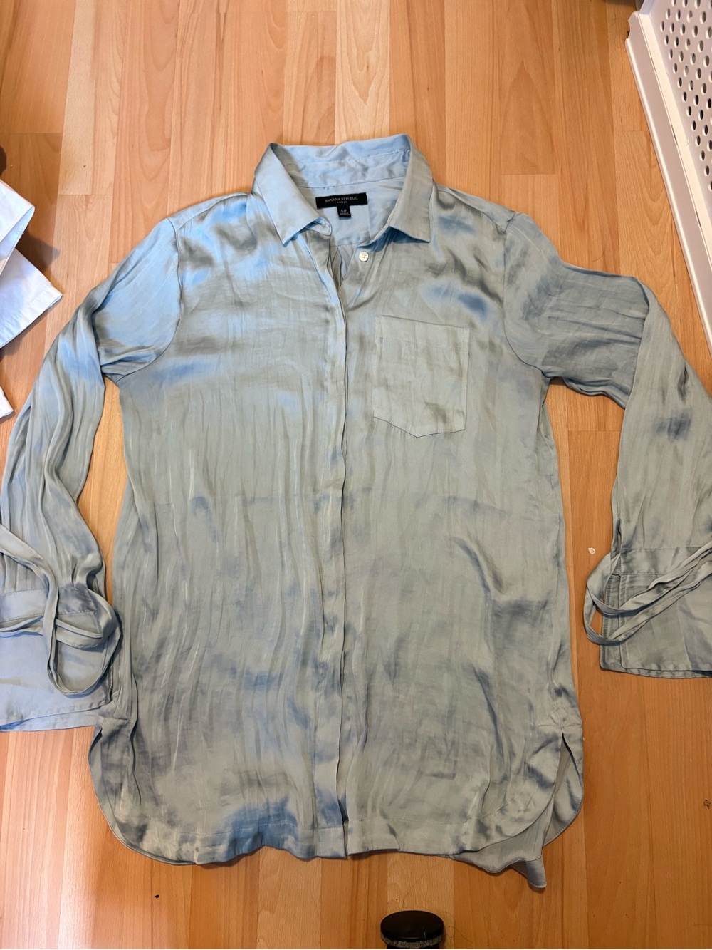 Light Blue Silk Button-Down Shirt
